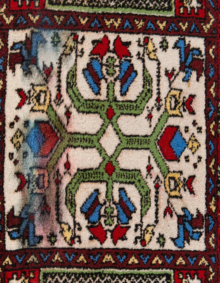 Detail image of  2' 10 x 14' 1  Hand Knotted Gharajeh Oriental Wool Runner Rug