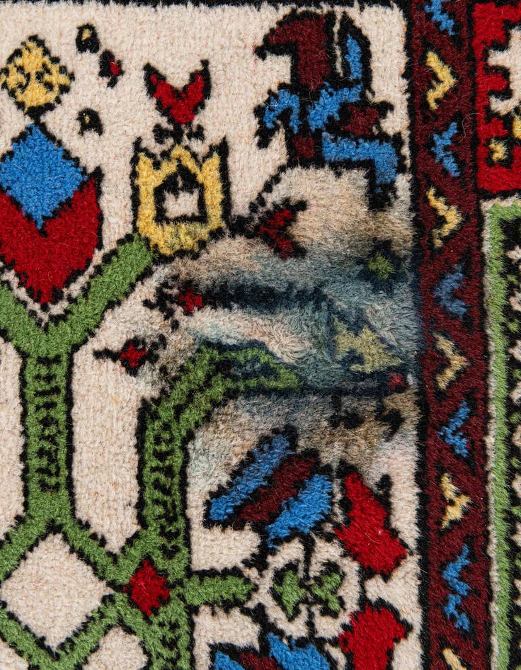 Detail image of  2' 10 x 14' 1  Hand Knotted Gharajeh Oriental Wool Runner Rug