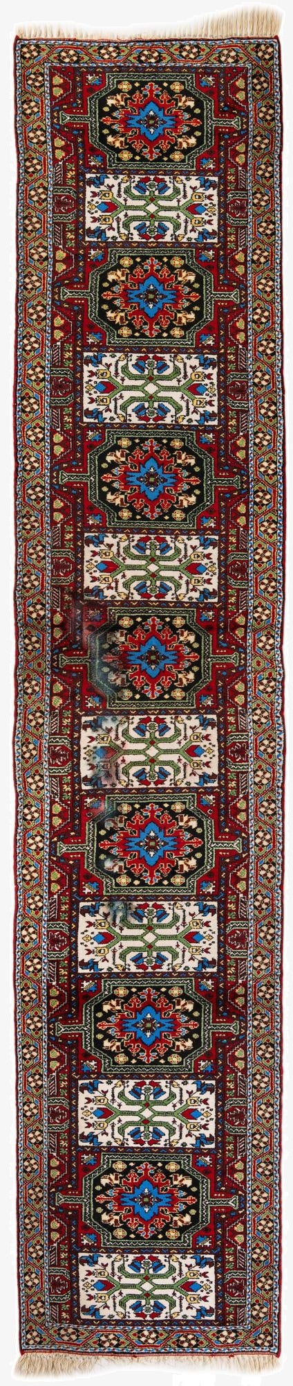  2' 10 x 14' 1  Hand Knotted Gharajeh Oriental Wool Runner Rug
