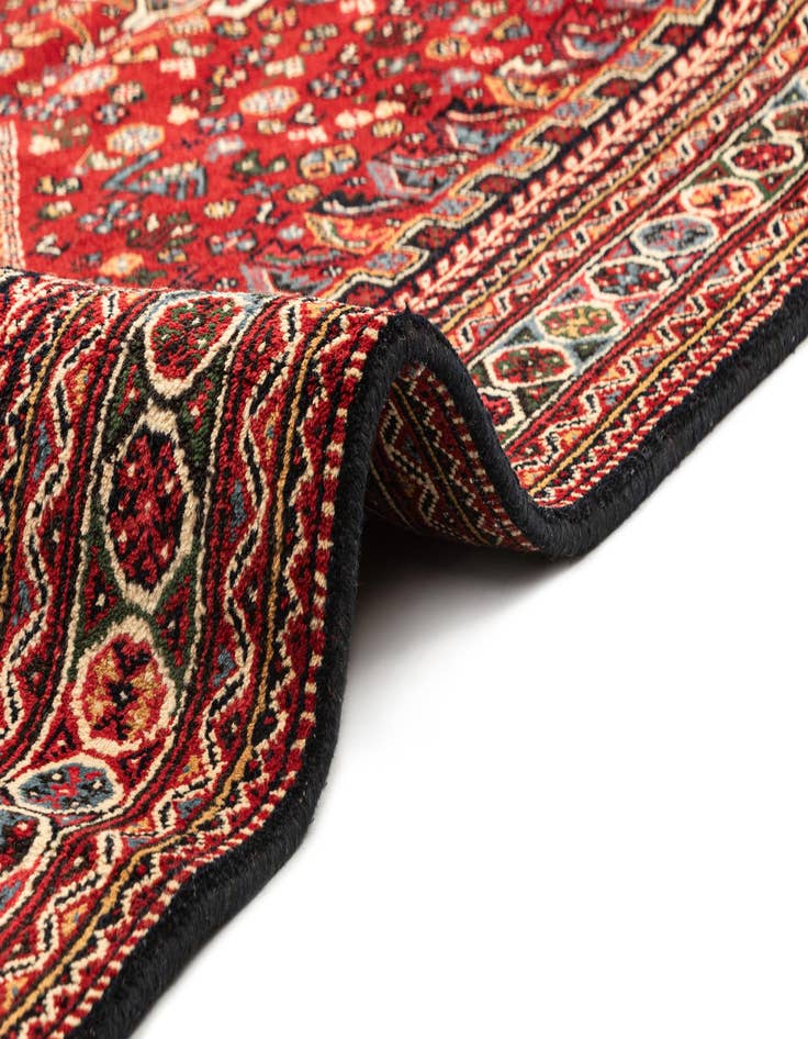 Detail image of  5' 8 x 11'  Hand Knotted Ghashghaei Wool Runner Rug