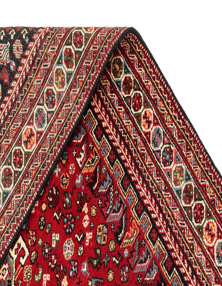 Detail image of  5' 8 x 11'  Hand Knotted Ghashghaei Wool Runner Rug