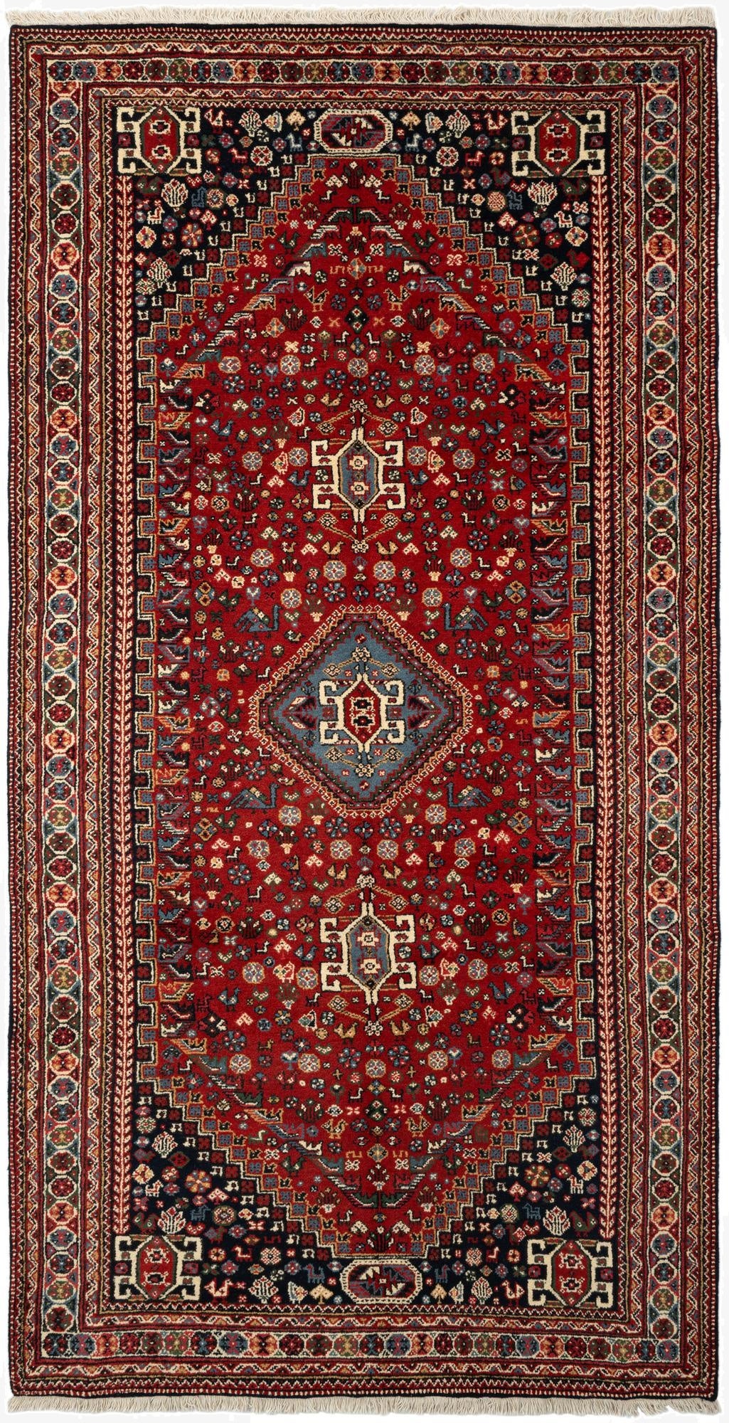  5' 8 x 11'  Hand Knotted Ghashghaei Wool Runner Rug