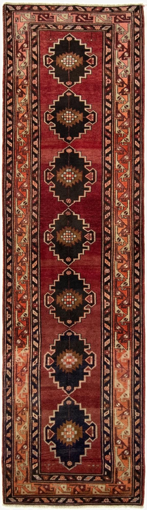  3' 7 x 12' 8  Hand Knotted Gholtogh Persian Wool Runner Rug