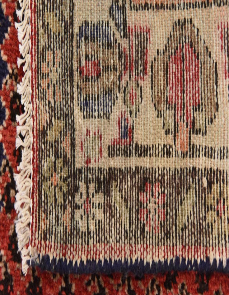Detail image of  3' 8 x 9' 9  Hand Knotted Hamedan Persian Wool Runner Rug