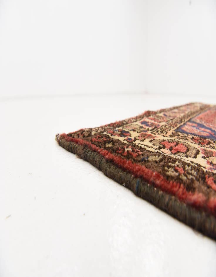 Detail image of  3' 8 x 9' 9  Hand Knotted Hamedan Persian Wool Runner Rug