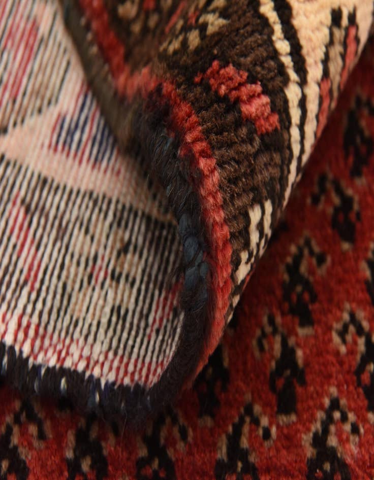 Detail image of  3' 8 x 9' 9  Hand Knotted Hamedan Persian Wool Runner Rug