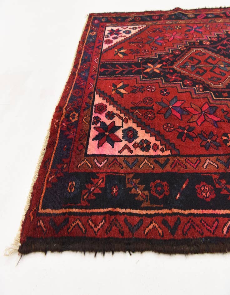 Detail image of 4' 10 x 9' 7 Hand Knotted Hamedan Persian Wool Runner Rug