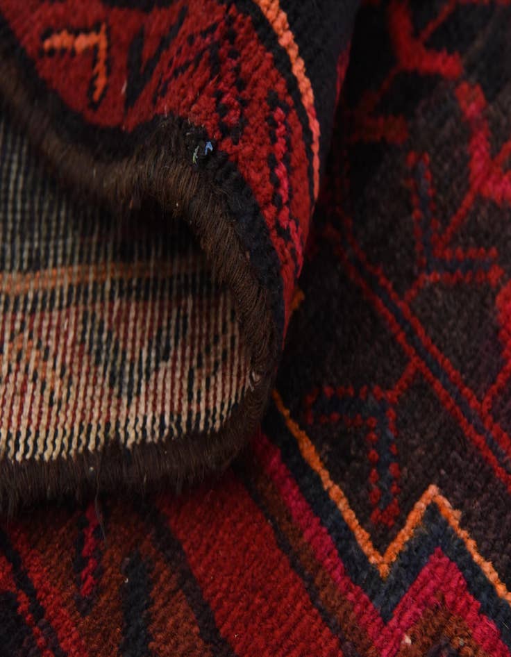 Detail image of 4' 10 x 9' 7 Hand Knotted Hamedan Persian Wool Runner Rug