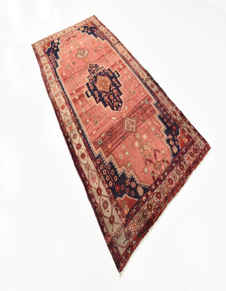 Detail image of  5' x 9' 8  Hand Knotted Hamedan Persian Wool Runner Rug