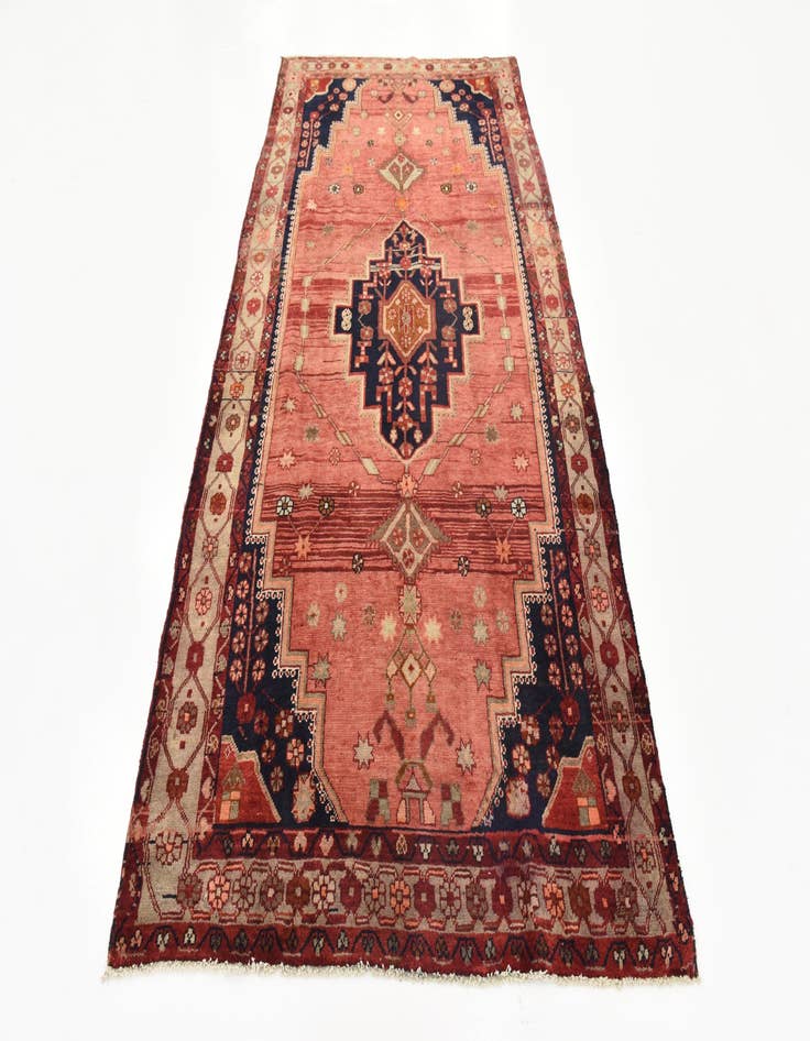 Detail image of  5' x 9' 8  Hand Knotted Hamedan Persian Wool Runner Rug