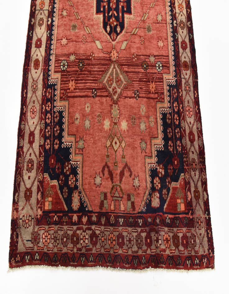 Detail image of  5' x 9' 8  Hand Knotted Hamedan Persian Wool Runner Rug