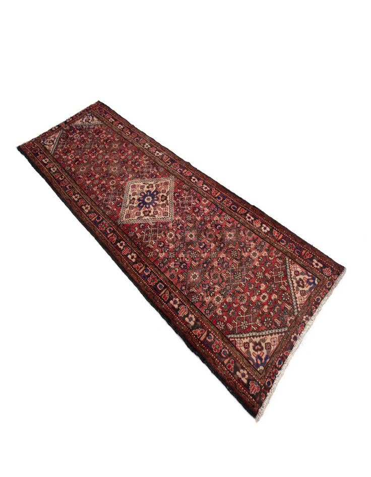 Detail image of  3' 6 x 9' 8  Hand Knotted Hamedan Persian Runner Rug