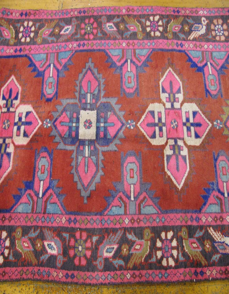 Detail image of  3' 3 x 9' 3  Hand Knotted Hamedan Persian Wool Runner Rug