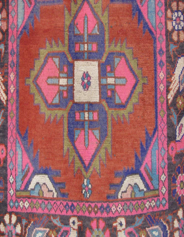 Detail image of  3' 3 x 9' 3  Hand Knotted Hamedan Persian Wool Runner Rug