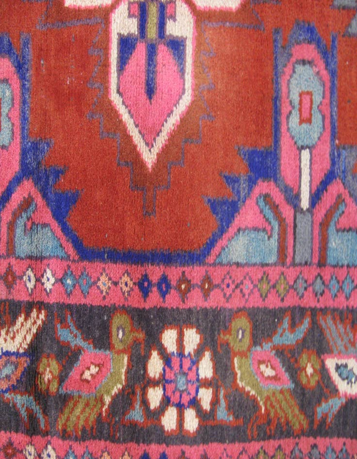 Detail image of  3' 3 x 9' 3  Hand Knotted Hamedan Persian Wool Runner Rug