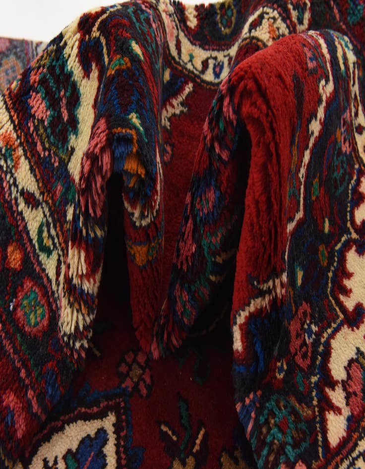 Detail image of  3' 8 x 10'  Hand Knotted Hamedan Persian Wool Runner Rug