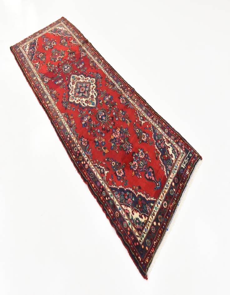 Detail image of  3' 8 x 10'  Hand Knotted Hamedan Persian Wool Runner Rug