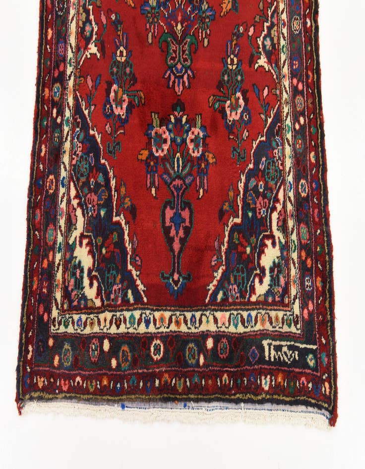 Detail image of  3' 8 x 10'  Hand Knotted Hamedan Persian Wool Runner Rug