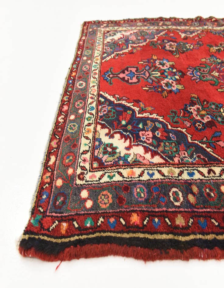 Detail image of  3' 8 x 10'  Hand Knotted Hamedan Persian Wool Runner Rug