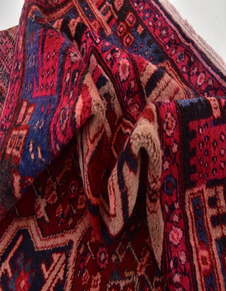 Detail image of  5' 3 x 11' 4  Hand Knotted Hamedan Persian Wool Runner Rug