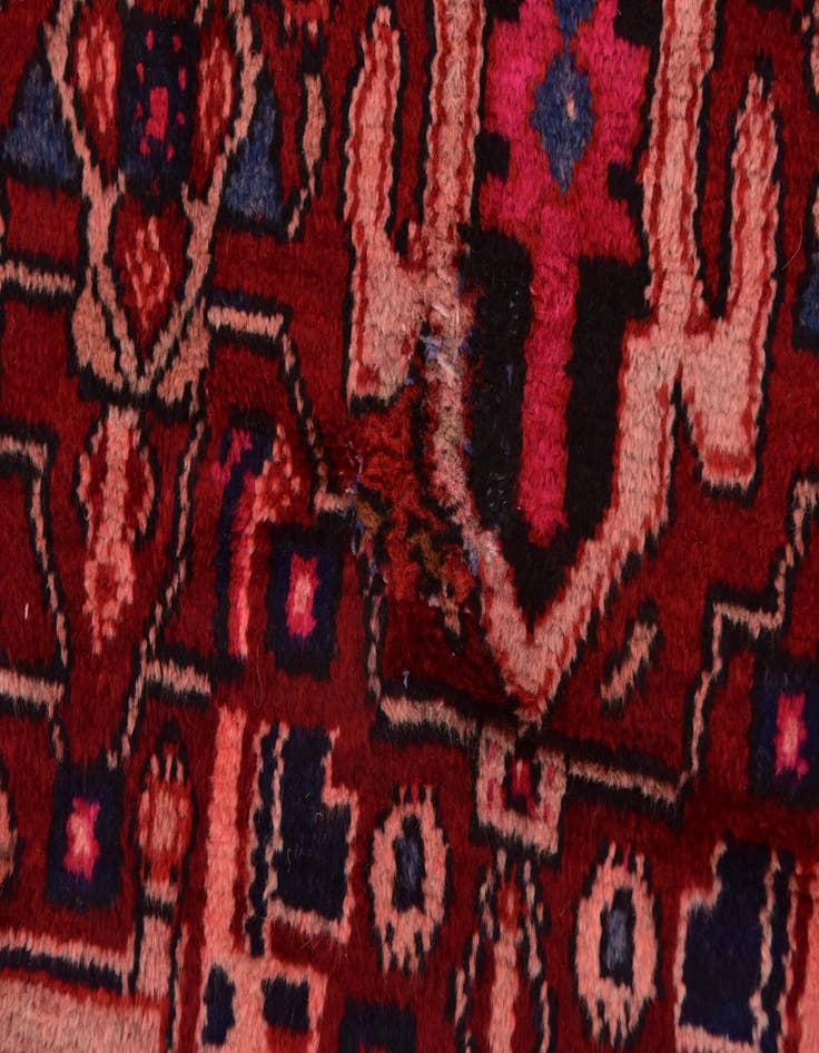 Detail image of  5' 3 x 11' 4  Hand Knotted Hamedan Persian Wool Runner Rug