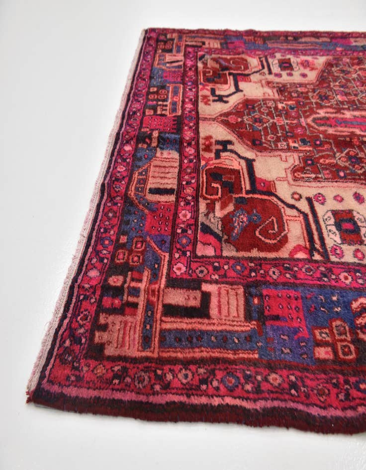 Detail image of  5' 3 x 11' 4  Hand Knotted Hamedan Persian Wool Runner Rug