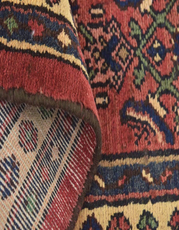 Detail image of  3' 6 x 10' 3  Hand Knotted Hamedan Persian Wool Runner Rug