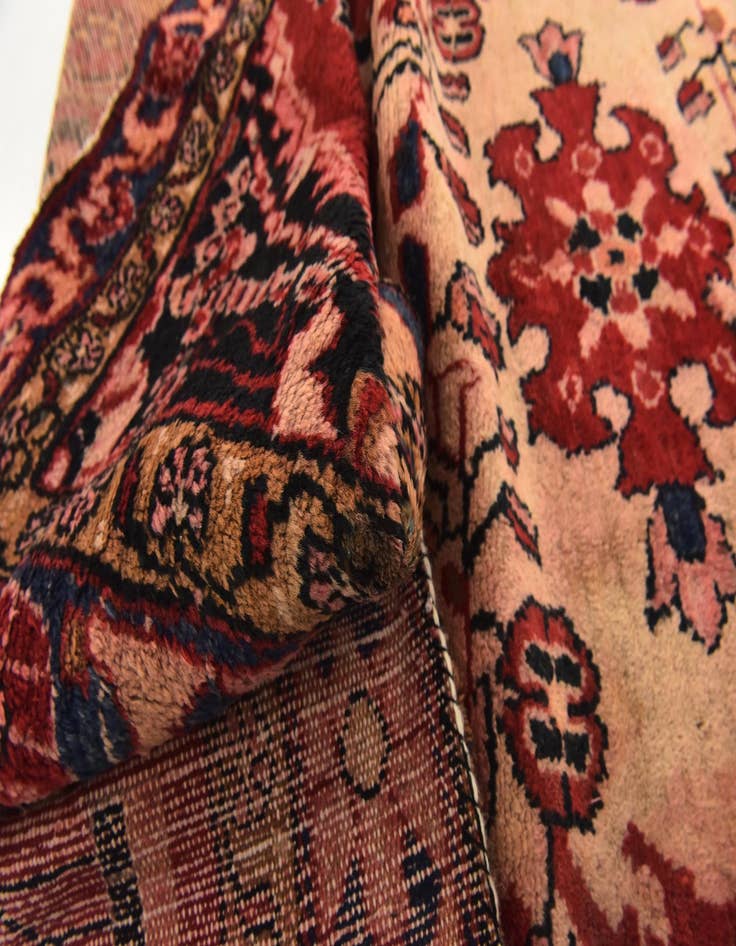 Detail image of  4' 10 x 9' 9  Hand Knotted Hamedan Persian Wool Runner Rug