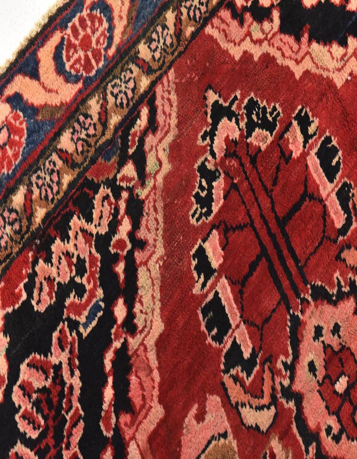 Detail image of  4' 10 x 9' 9  Hand Knotted Hamedan Persian Wool Runner Rug