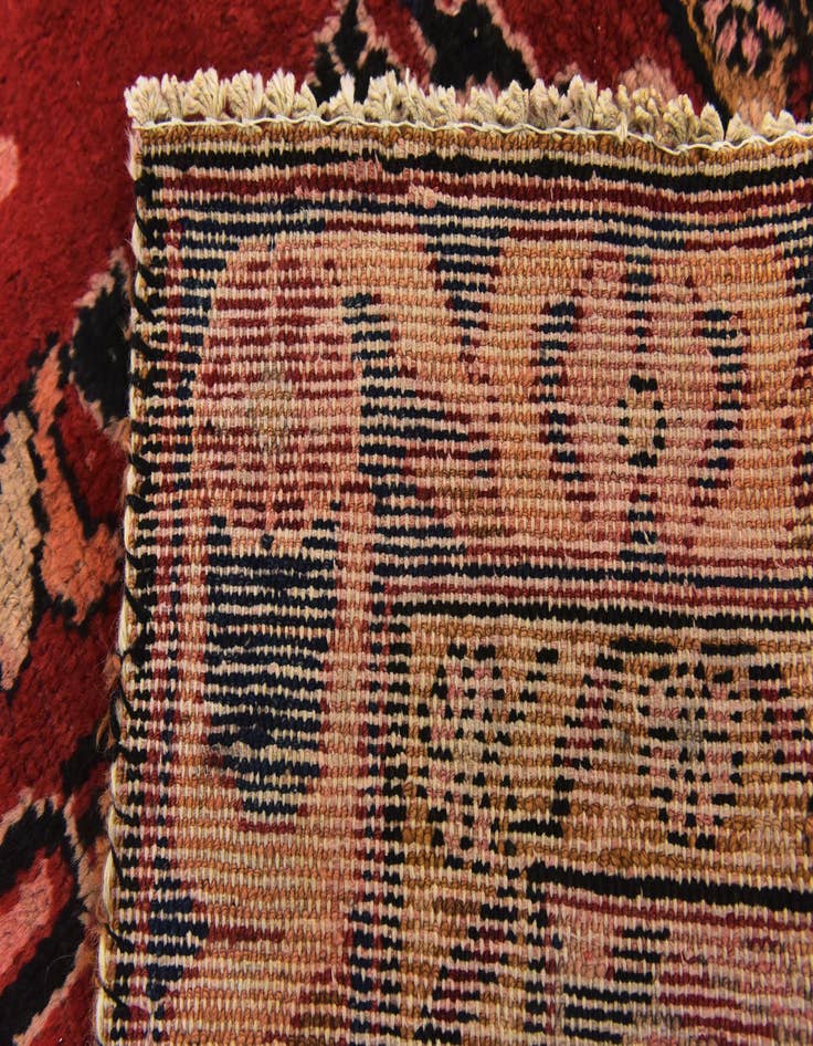 Detail image of  4' 10 x 9' 9  Hand Knotted Hamedan Persian Wool Runner Rug