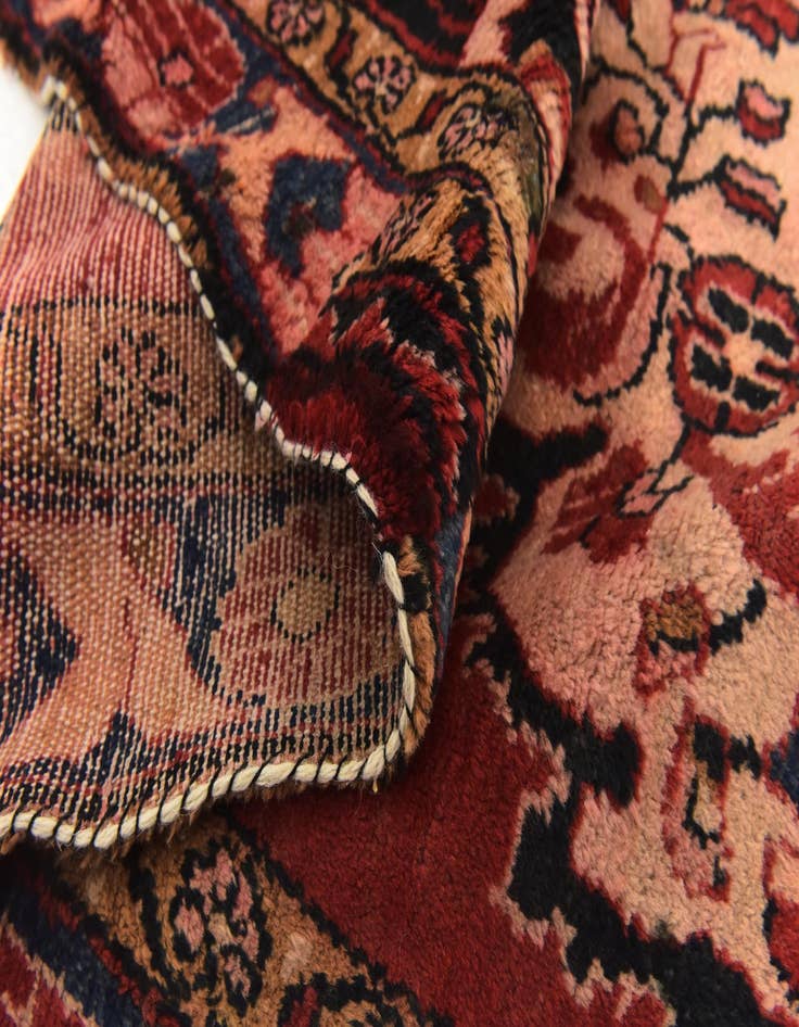 Detail image of  4' 10 x 9' 9  Hand Knotted Hamedan Persian Wool Runner Rug