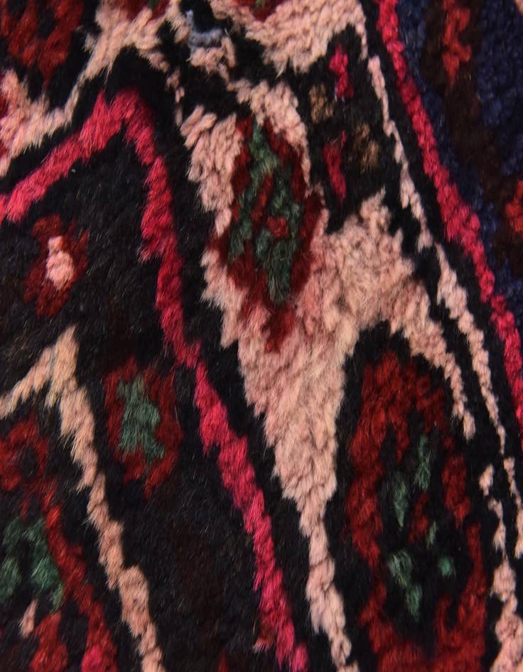 Detail image of  3' 8 x 9' 7  Hand Knotted Hamedan Persian Wool Runner Rug