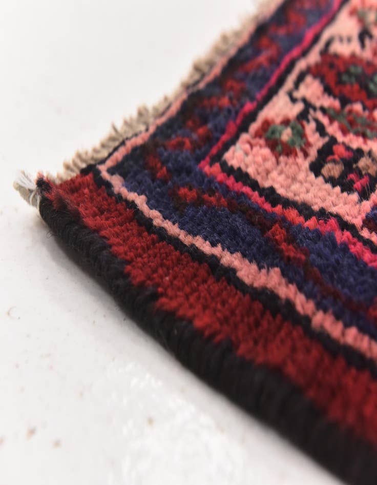 Detail image of  3' 8 x 9' 7  Hand Knotted Hamedan Persian Wool Runner Rug