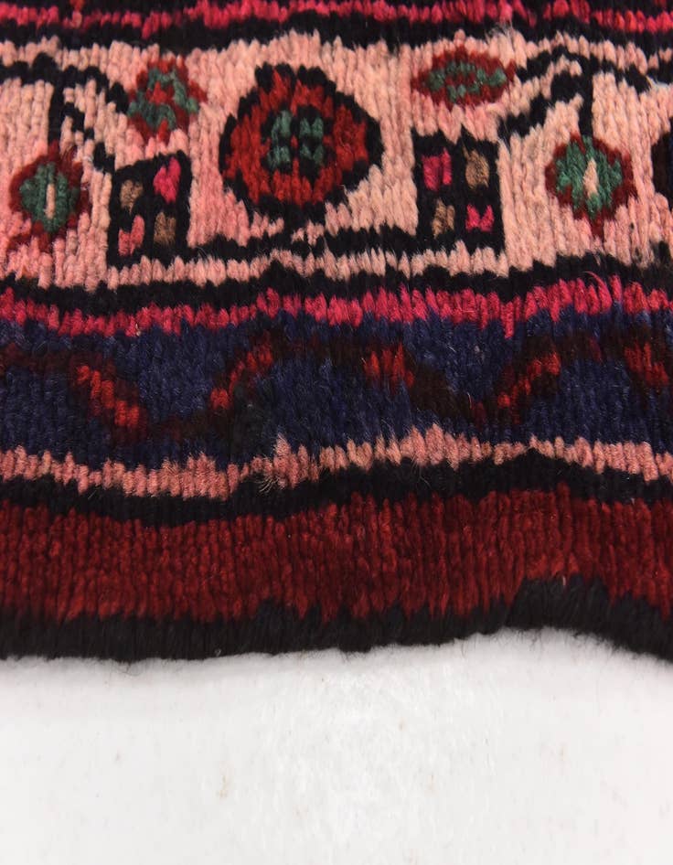 Detail image of  3' 8 x 9' 7  Hand Knotted Hamedan Persian Wool Runner Rug