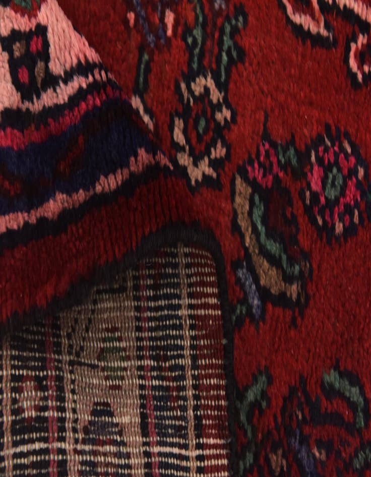 Detail image of  3' 8 x 9' 7  Hand Knotted Hamedan Persian Wool Runner Rug