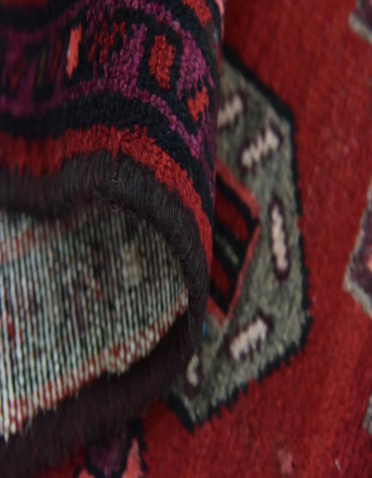 Detail image of 3' 7 x 9' 8 Hand Knotted Hamedan Persian Wool Runner Rug