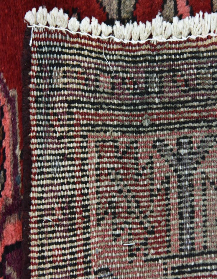 Detail image of 3' 7 x 9' 8 Hand Knotted Hamedan Persian Wool Runner Rug