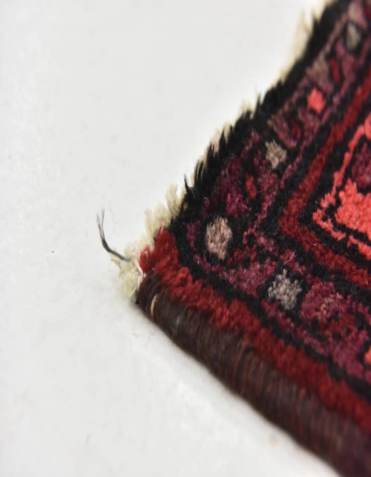 Detail image of 3' 7 x 9' 8 Hand Knotted Hamedan Persian Wool Runner Rug