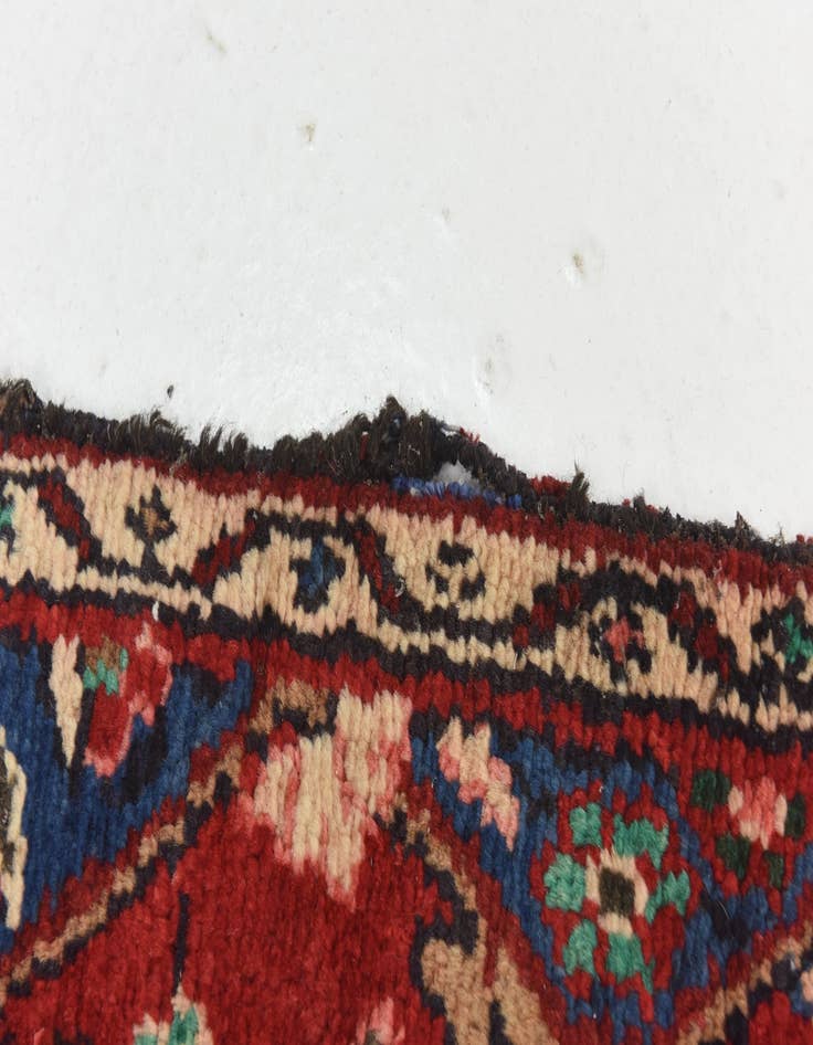 Detail image of  2' 2 x 16'  Hand Knotted Hamedan Persian Wool Runner Rug