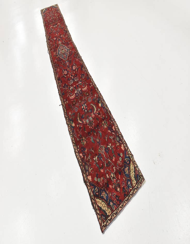 Detail image of  2' 2 x 16'  Hand Knotted Hamedan Persian Wool Runner Rug