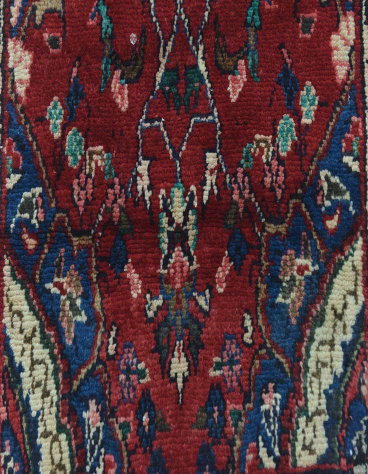 Detail image of  2' 2 x 16'  Hand Knotted Hamedan Persian Wool Runner Rug