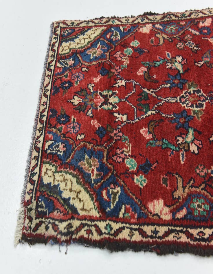 Detail image of  2' 2 x 16'  Hand Knotted Hamedan Persian Wool Runner Rug