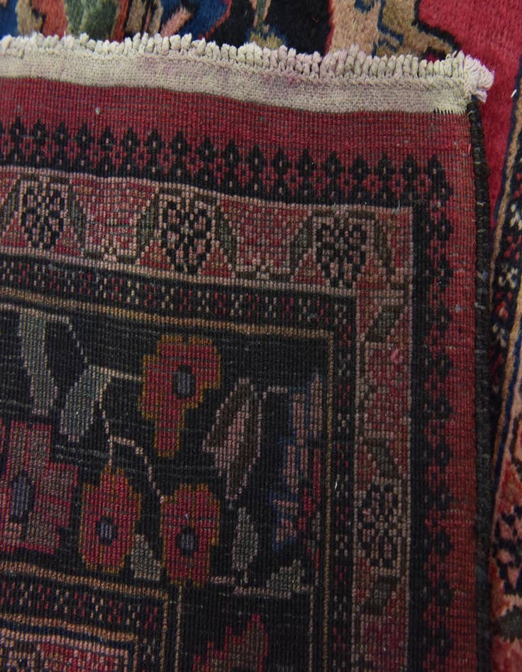 Detail image of  4' x 9' 2  Hand Knotted Hamedan Persian Wool Runner Rug