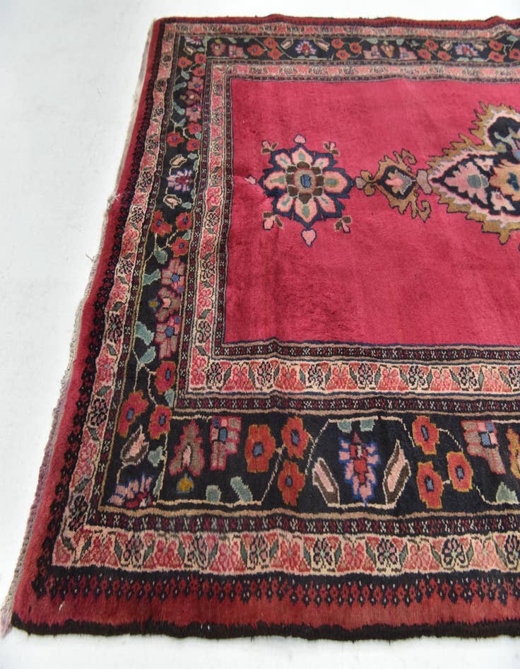 Detail image of  4' x 9' 2  Hand Knotted Hamedan Persian Wool Runner Rug