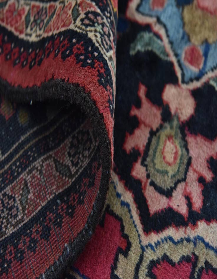 Detail image of  4' x 9' 2  Hand Knotted Hamedan Persian Wool Runner Rug