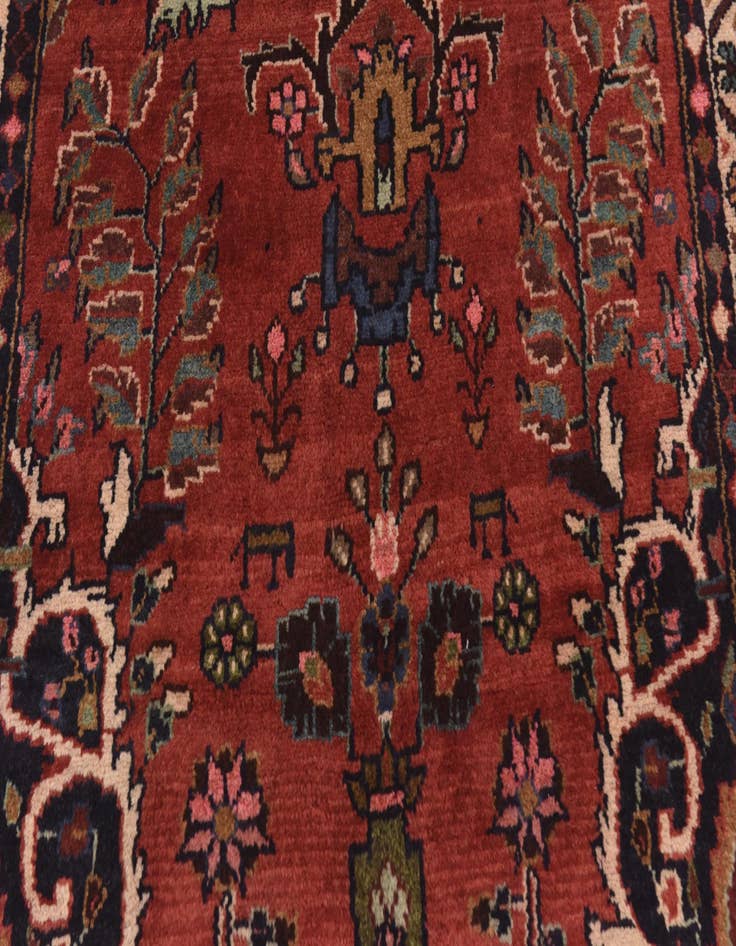 Detail image of  3' 6 x 10' 2  Hand Knotted Hamedan Persian Wool Runner Rug