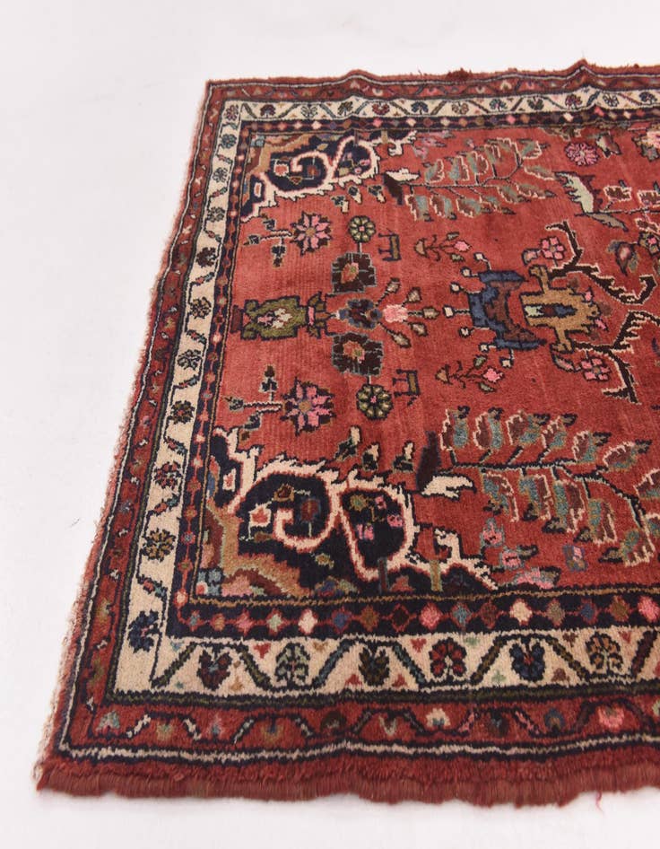 Detail image of  3' 6 x 10' 2  Hand Knotted Hamedan Persian Wool Runner Rug