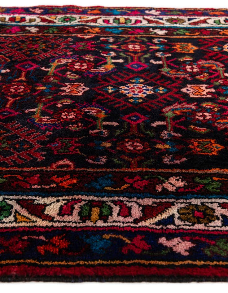 Detail image of  3' 5 x 13'  Hand Knotted Hamedan Persian Wool Runner Rug
