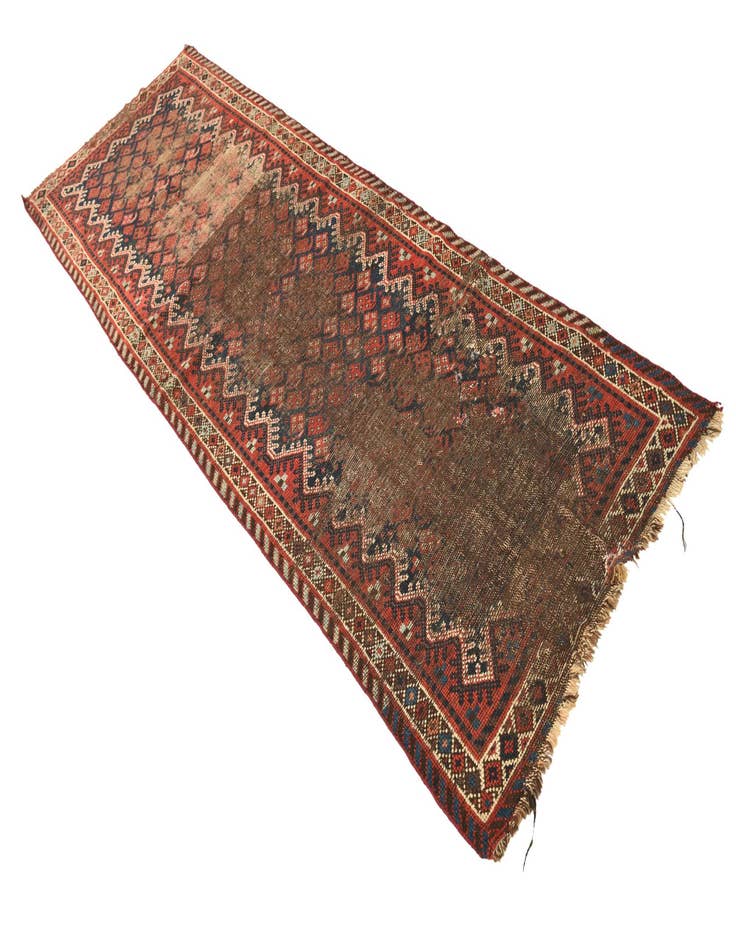 Detail image of  3' x 9' 4  Hand Knotted Hamedan Persian Wool Runner Rug