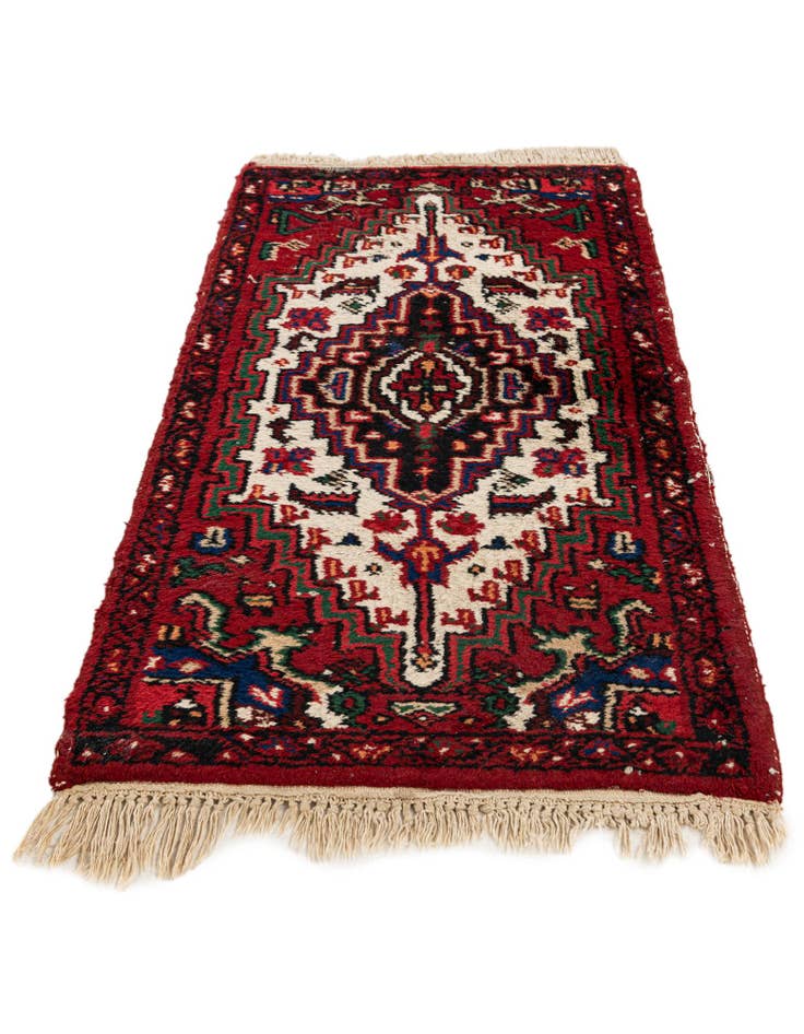 Detail image of  2' 1 x 4' 1  Hand Knotted Hamedan Wool Runner Rug